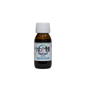 A supplement container of hb#11 Spasma (Cramps & Hypertonicity) 50ml by Homeobotanicals