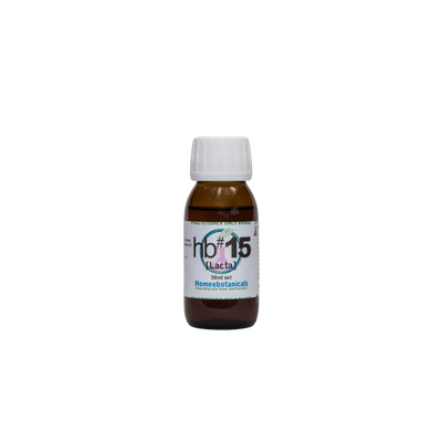 A supplement container of hb#15 Lacta (Milk Regulator) 50ml by Homeobotanicals