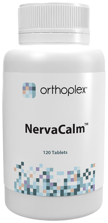 A supplement container of NervaCalm (120 Tablets) by Orthoplex
