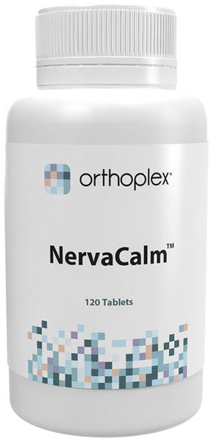 A supplement container of NervaCalm (120 Tablets) by Orthoplex