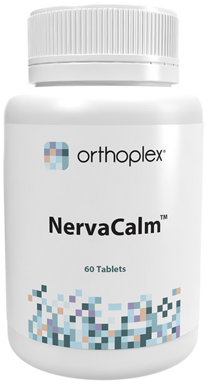 A supplement container of NervaCalm (60 Tablets) by Orthoplex