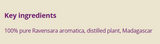 Supplement facts for Ravensar 5ml