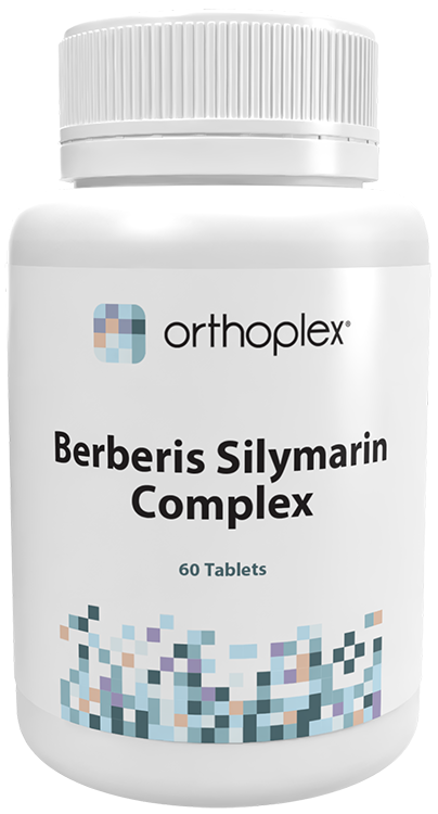 A supplement container of Berberis Silymarin Complex 60t by Orthoplex