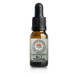 A supplement container of No. 01 - Pohutukawa (Initiative)  10ml by First Light Flower Essences