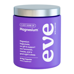 A supplement container of A Juicy Dose of Magnesium by Eve