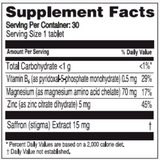 Ingredients: Vitamin B6, Magnesium, Zinc, Saffron.