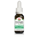 A supplement container of Self- Care Support (Avoiding Burnout) 20ml by First Light Natural Health