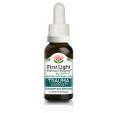 A supplement container of Trauma Support (Freedom and Recovery) 20ml by First Light Natural Health