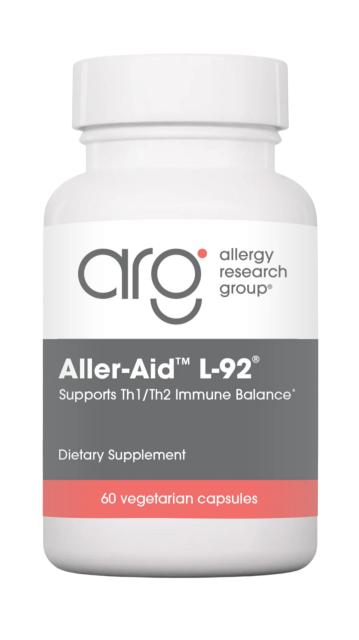 A supplement container of Aller-Aid L-92 by Allergy Research Group