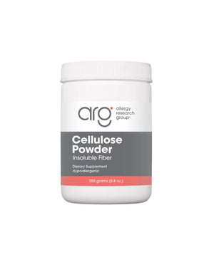 A supplement container of Cellulose Powder by Allergy Research Group
