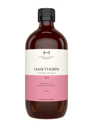 A supplement container of Hawthorn 1:1 by Herbal Extract Company