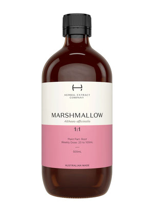 A supplement container of Marshmallow 1:1 by Herbal Extract Company