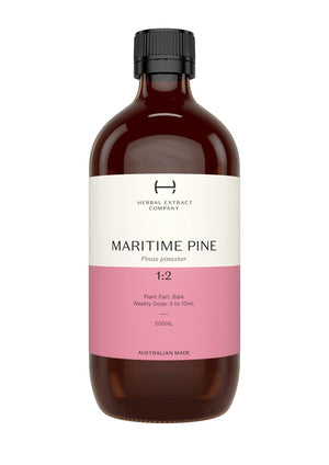 A supplement container of Maritime Pine 1:2 by Herbal Extract Company