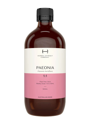 A supplement container of Paeonia 1:1 by Herbal Extract Company
