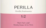 Supplement facts for Perilla 1:2 listing ingredients including Perilla (Perilla frutescens)
