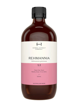 A supplement container of Rehmannia 1:1 by Herbal Extract Company