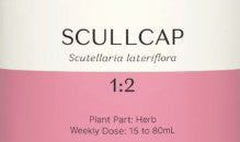 Supplement facts for Scullcap 1:2 listing ingredients including Skullcap (Scutellaria lateriflora)