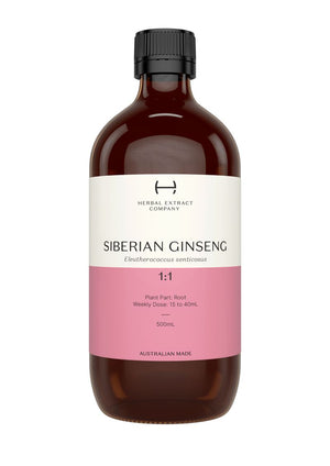 A supplement container of Siberian Gingseng 1:1 by Herbal Extract Company