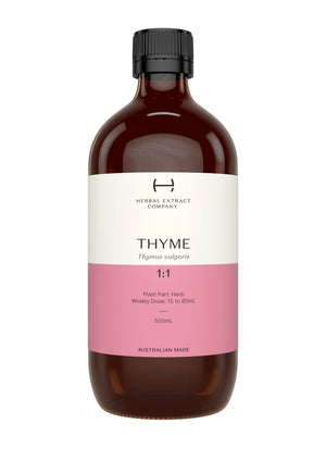 A supplement container of Thyme 1:1 by Herbal Extract Company