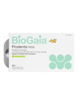 A supplement container of BioGaia Prodentis Kids Apple, by BioGaia