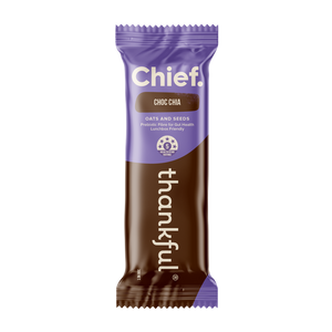 A supplement container of Thankful Bar Choc (Chia) by Chief Nutrition