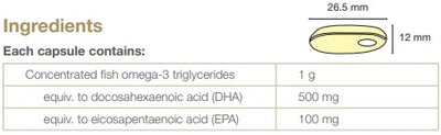 Supplement facts for UltraClean DHA Omega