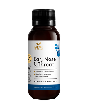 A supplement container of Ear Nose Throat Tonic by Harker Herbals