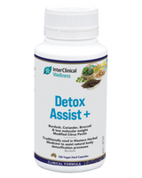 A supplement container of Detox Assist by Interclinical Laboratories