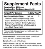 Supplement facts for BLt (GMO - Free)