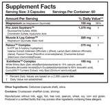 Supplement facts for Soothe & Relaxx