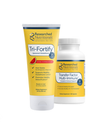 A supplement container of Enhanced Immunity Duo (Watermelon) by Researched Nutritionals