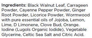 Supplement facts for Intestinal Cleanse