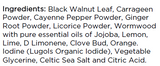 Supplement facts for Intestinal Cleanse