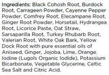 Supplement facts for Joint Support