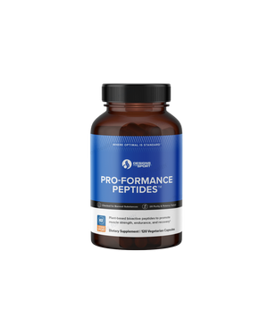 A supplement container of Pro-Formance Peptides by Designs for Sport