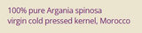 Supplement facts for Argan Oil: Raw 100ml