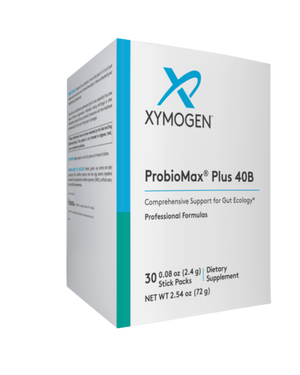 A supplement container of ProbioMax Plus 30 Servings by Xymogen