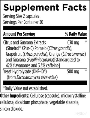 Supplement facts for Thermo-EFx listing ingredients including Blood orange, Citrus Aurantium, Grapefruit, Guarana, Orange Juice Powder
