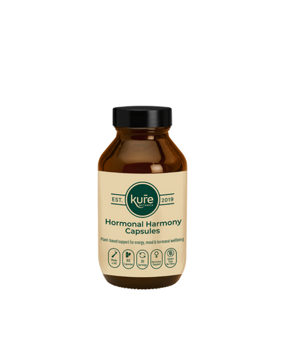 A supplement container of Hormone Harmony (Previously Hempseed Oil and Maca) by Kure