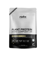 A supplement container of Plant Protein DIAAS Complex 1.30 1kg (Vanilla) by Radix Nutrition