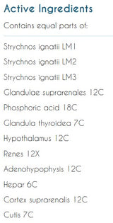 Supplement facts for Organo Adreno Stress