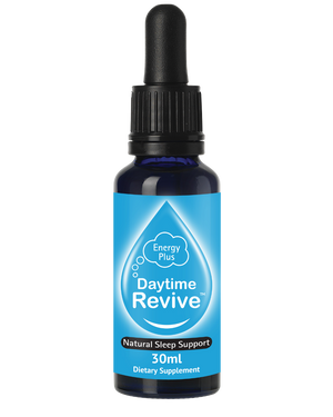 A supplement container of SleepDrops Daytime Revive by SleepDrops