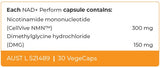 Supplement facts for NAD+Perform