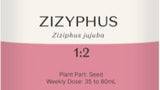 Supplement facts for Zizyphus 1:2 listing ingredients including Jujube (Ziziphus), Jujube seed (Ziziphus jujuba var. spinosa)