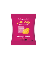A supplement container of Fruity Chews by Funday Natural Sweets