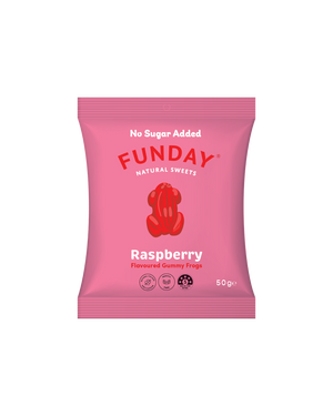 A supplement container of Raspberry Gummy Frogs by Funday Natural Sweets