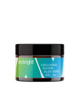 A supplement container of Colloidal Silver & Aloe Vera Gel by Skybright