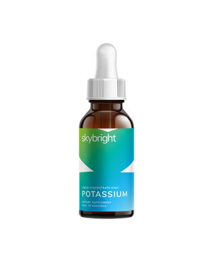 A supplement container of Potassium Liquid Mineral by Skybright