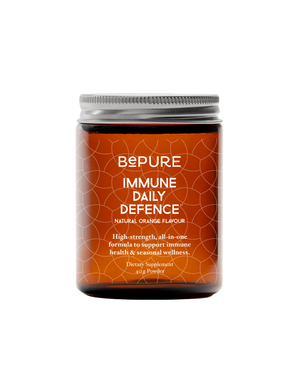 A supplement container of Immune Daily Defence by Be Pure