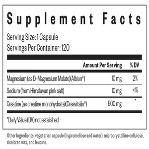 Ingredients: Magnesium, Sodium, Creatine.